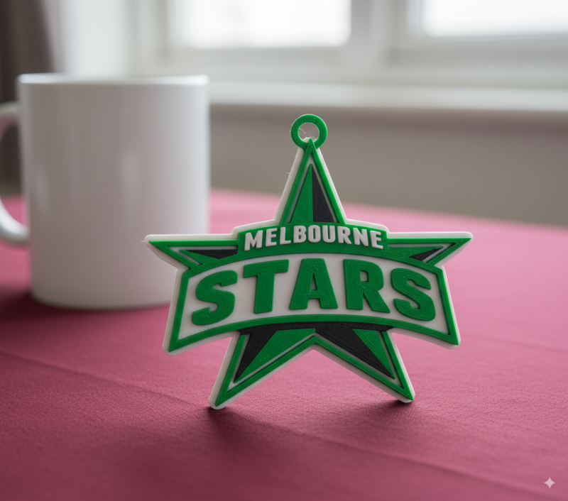 BBL Melbourne Stars badge color printable and renderable 3D Druckmodell .c4d .max .obj .3ds .fbx .stl .blend 
