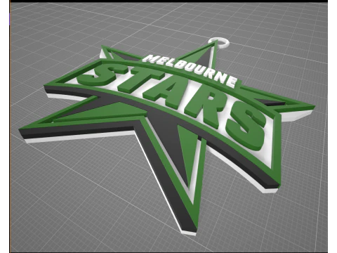 BBL Melbourne Stars badge color printable and renderable 3D Print Model