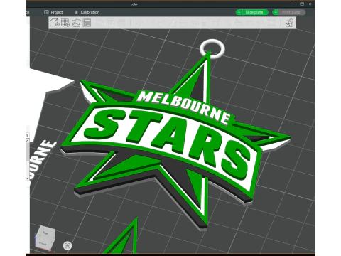 BBL Melbourne Stars badge color printable and renderable 3D Print Model