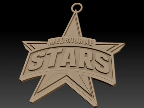 BBL Melbourne Stars badge color printable and renderable 3D Print Model