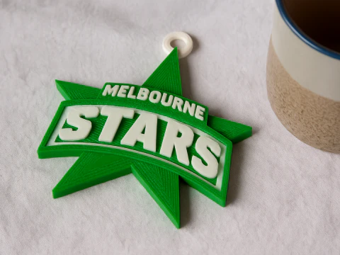 BBL Melbourne Stars badge color printable and renderable 3D Print Model