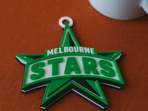 BBL Melbourne Stars badge color printable and renderable 3D Print Model