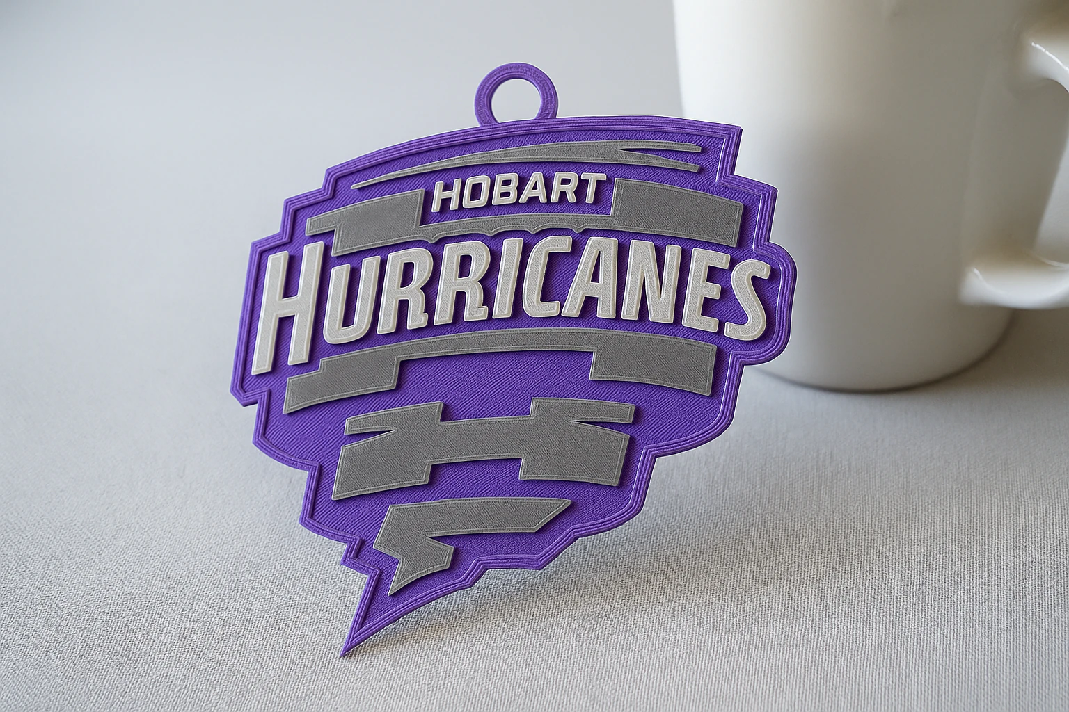 BBL Hobart Hurricanes badge color printable and renderable 3D Print Model .c4d .max .obj .3ds .fbx .stl .blend 