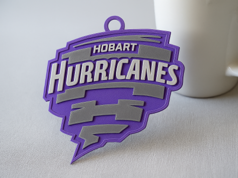 BBL Hobart Hurricanes badge color printable and renderable 3D Druckmodell