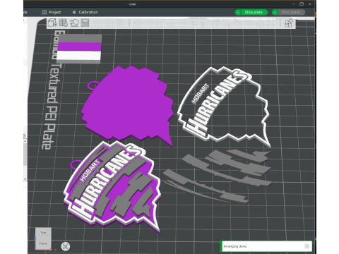 BBL Hobart Hurricanes badge color printable and renderable Model Cetak 3D