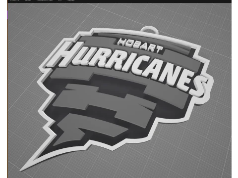 BBL Hobart Hurricanes badge color printable and renderable 3D Print Model
