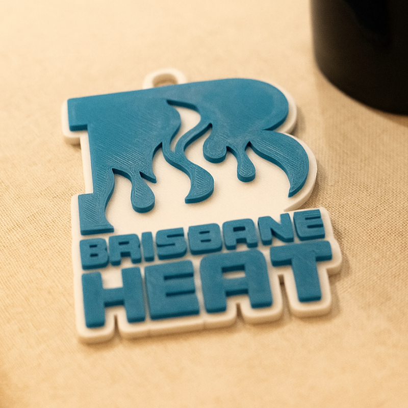 BBL Brisbane Heat badge color printable and renderable 3D 打印模型 .c4d .max .obj .3ds .fbx .stl .blend 
