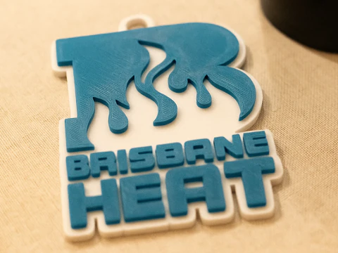 BBL Brisbane Heat badge color printable and renderable 3D Print Model