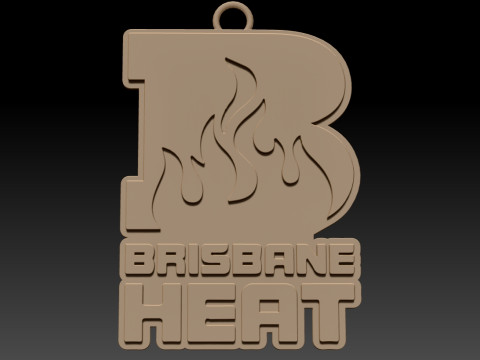 BBL Brisbane Heat badge color printable and renderable 3D 打印模型
