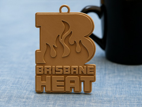 BBL Brisbane Heat badge color printable and renderable 3D 打印模型
