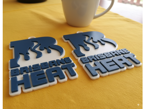 BBL Brisbane Heat badge color printable and renderable 3D 打印模型