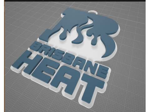 BBL Brisbane Heat badge color printable and renderable 3D 打印模型