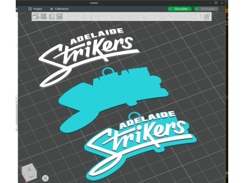 BBL Adelaid Strikers badge color printable and renderable 3Dプリントモデル