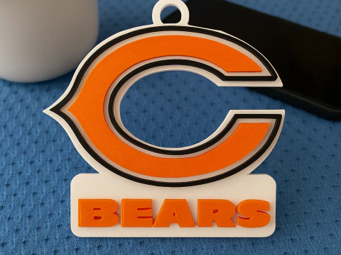 NFL Bears Keychan Shield Printable and Renderable 3D Print Model