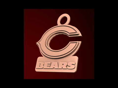 NFL Bears Keychan Shield Printable and Renderable 3D Print Model