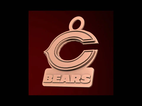 NFL Bears Keychan Shield Printable and Renderable 3D Print Model