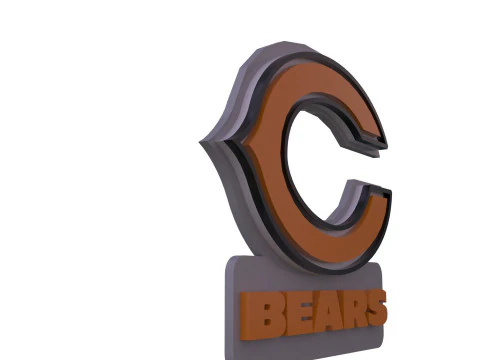 NFL Bears Keychan Shield Printable and Renderable 3D Print Model