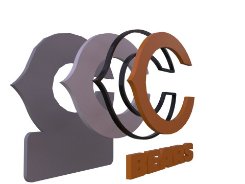 NFL Bears Keychan Shield Printable and Renderable 3D Print Model