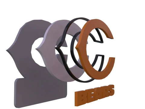 NFL Bears Keychan Shield Printable and Renderable 3D Print Model