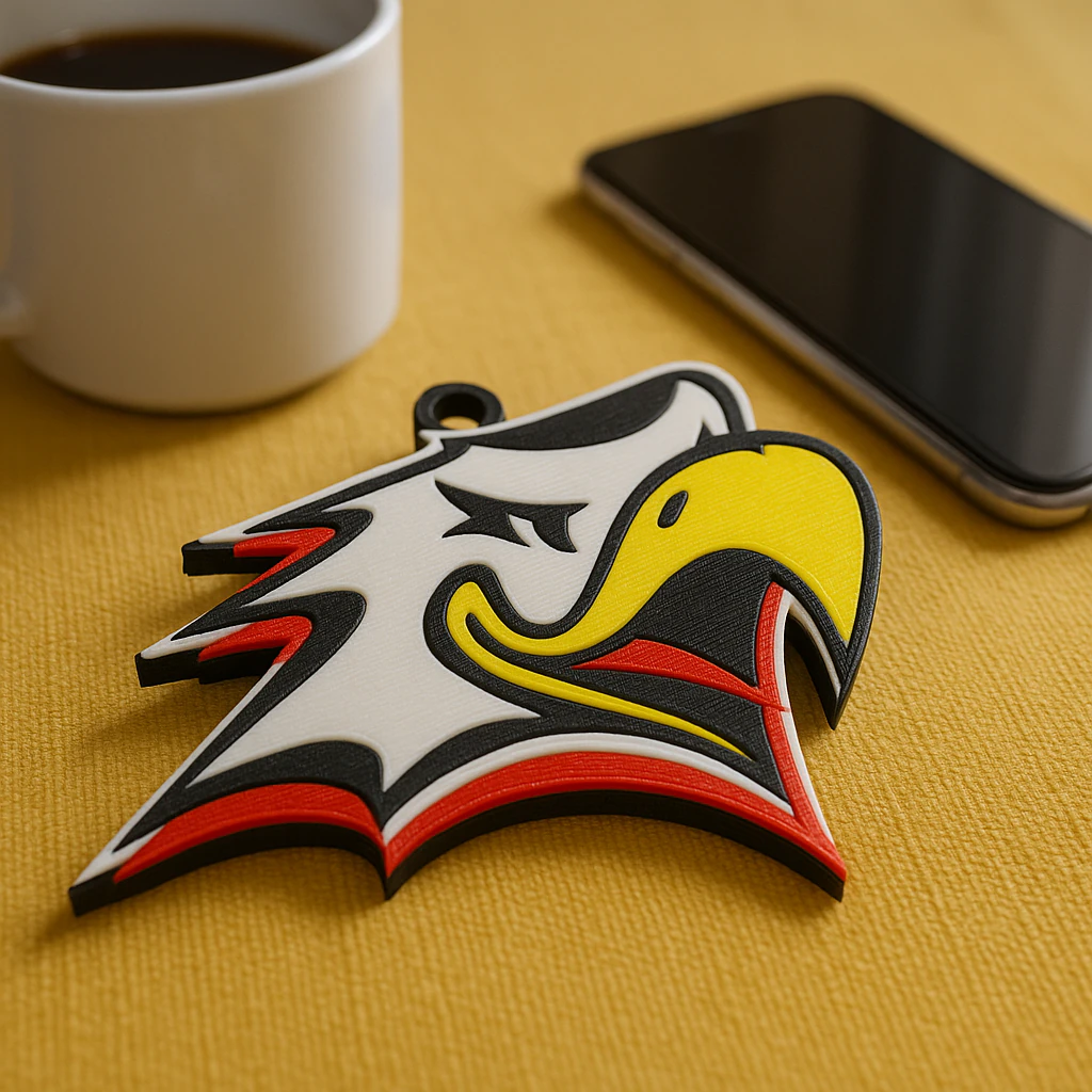Liiga Vaasan Sport Turku keychain badge color printable and renderable 3D Print Model .c4d .max .obj .3ds .fbx .stl .blend 