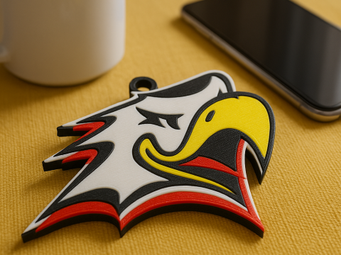 Liiga Vaasan Sport Turku keychain badge color printable and renderable Model Cetak 3D