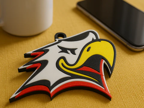 Liiga Vaasan Sport Turku keychain badge color printable and renderable 3D Print Model