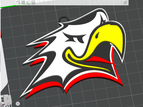 Liiga Vaasan Sport Turku keychain badge color printable and renderable 3D 프린트 모델