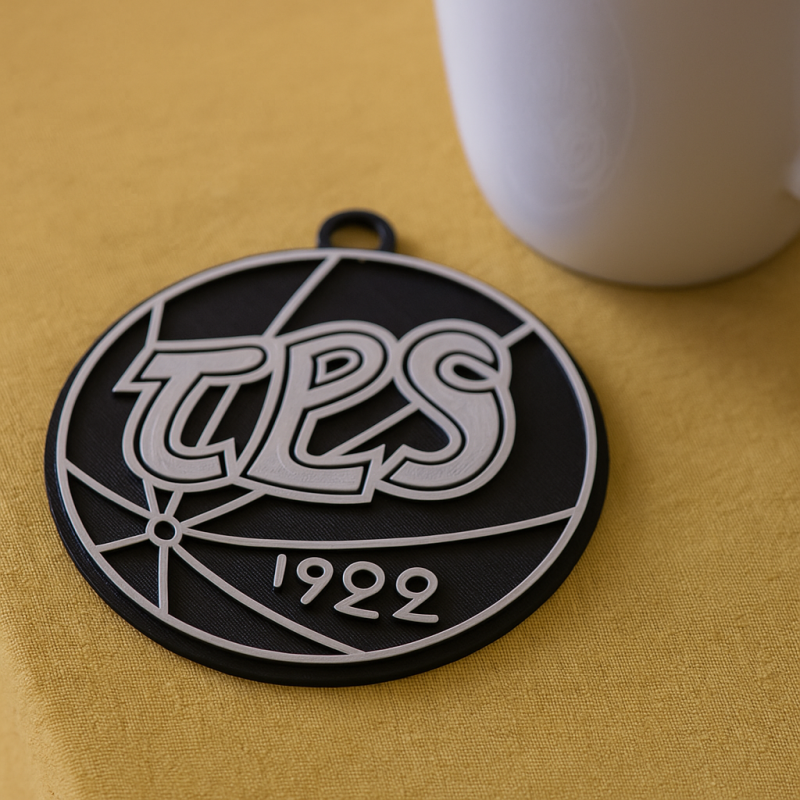 Liiga TPS Turku keychain badge color printable and renderable Modello di stampa 3D .c4d .max .obj .3ds .fbx .stl .blend 
