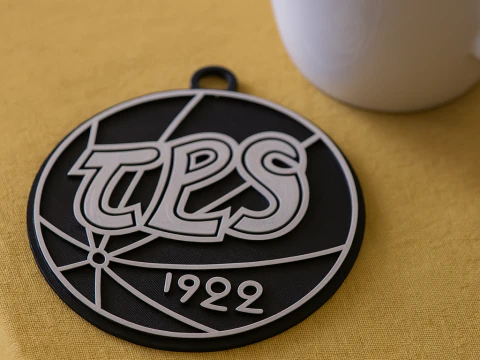Liiga TPS Turku keychain badge color printable and renderable 3D Print Model