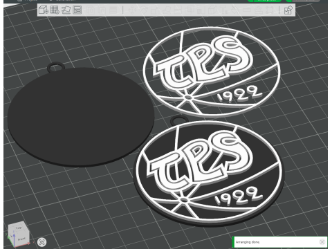 Liiga TPS Turku keychain badge color printable and renderable Modello di stampa 3D