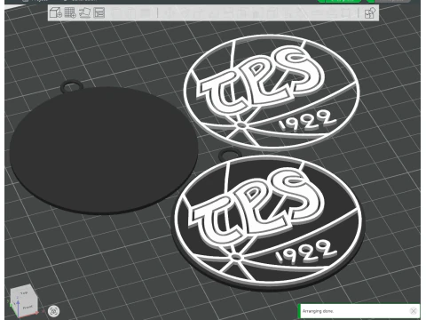 Liiga TPS Turku keychain badge color printable and renderable 3D Print Model