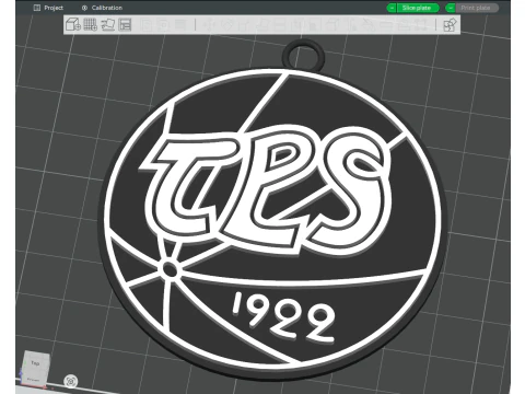 Liiga TPS Turku keychain badge color printable and renderable 3D Print Model