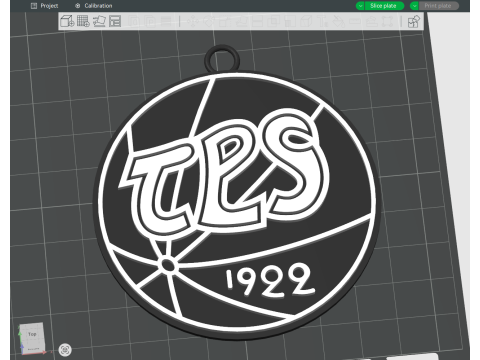 Liiga TPS Turku keychain badge color printable and renderable Modello di stampa 3D