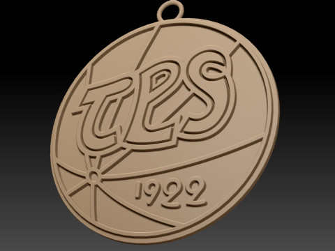 Liiga TPS Turku keychain badge color printable and renderable Modello di stampa 3D