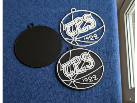 Liiga TPS Turku keychain badge color printable and renderable Modello di stampa 3D