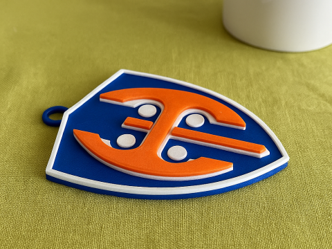 Liiga Tappara keychain badge color printable and renderable Model Cetak 3D