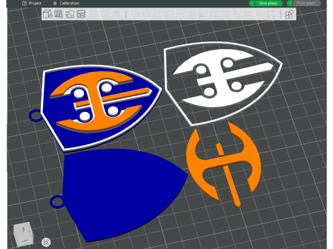 Liiga Tappara keychain badge color printable and renderable Model Cetak 3D
