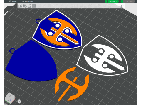 Liiga Tappara keychain badge color printable and renderable Model Cetak 3D
