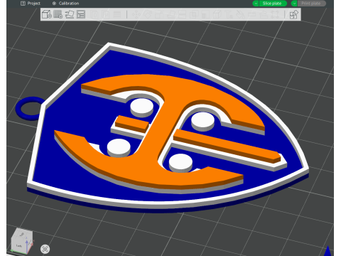 Liiga Tappara keychain badge color printable and renderable Model Cetak 3D