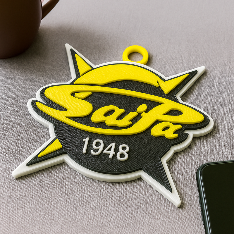 Liiga SaiPa Lappeenranta keychain badge color printable and renderable Model Cetak 3D .c4d .max .obj .3ds .fbx .stl .blend 