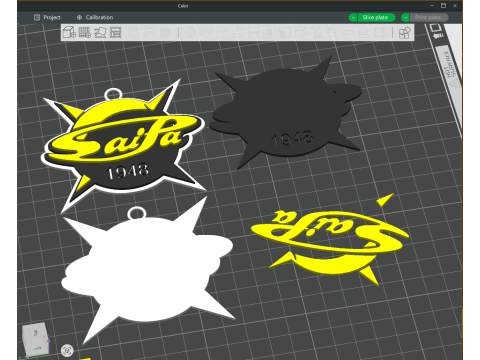 Liiga SaiPa Lappeenranta keychain badge color printable and renderable Model Cetak 3D