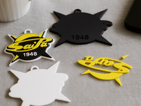 Liiga SaiPa Lappeenranta keychain badge color printable and renderable Model Cetak 3D