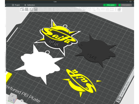 Liiga SaiPa Lappeenranta keychain badge color printable and renderable Model Cetak 3D