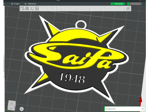 Liiga SaiPa Lappeenranta keychain badge color printable and renderable Model Cetak 3D