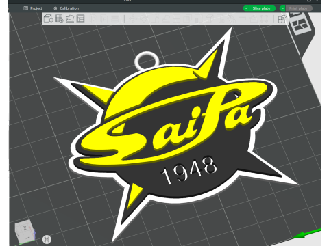 Liiga SaiPa Lappeenranta keychain badge color printable and renderable Model Cetak 3D