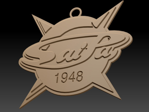 Liiga SaiPa Lappeenranta keychain badge color printable and renderable Model Cetak 3D