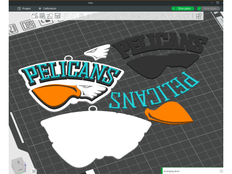 Liiga Lahti Pelicans keychain badge color printable and renderable Modello di stampa 3D