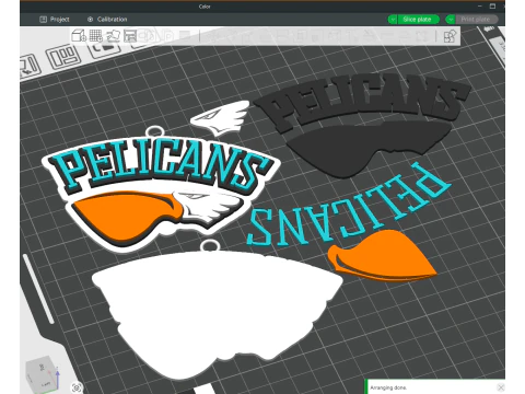 Liiga Lahti Pelicans keychain badge color printable and renderable 3D Print Model