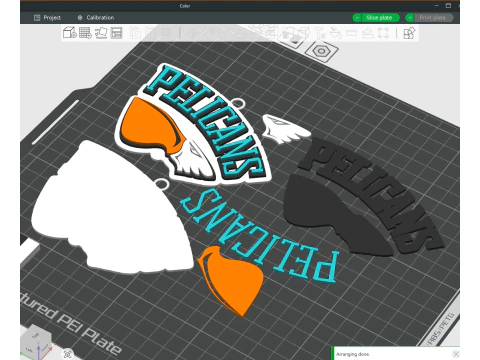 Liiga Lahti Pelicans keychain badge color printable and renderable 3D Print Model