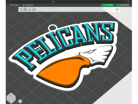 Liiga Lahti Pelicans keychain badge color printable and renderable Modello di stampa 3D